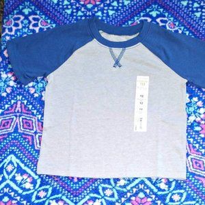 JUMPING BEANS baby boy t-shirt, gray with navy blue, 12 MONTH k-340